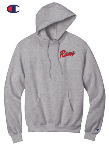 Rams - Script Hoodie Pocket Logo Medium Weight