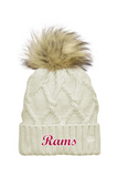 NC Rams Baseball - Faux Fur Pom Beanie