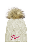 NCHS Field Hockey - New Era Faux Fur Pom Beanie Rams Script