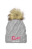 NCHS Field Hockey - New Era Faux Fur Pom Beanie Rams Script